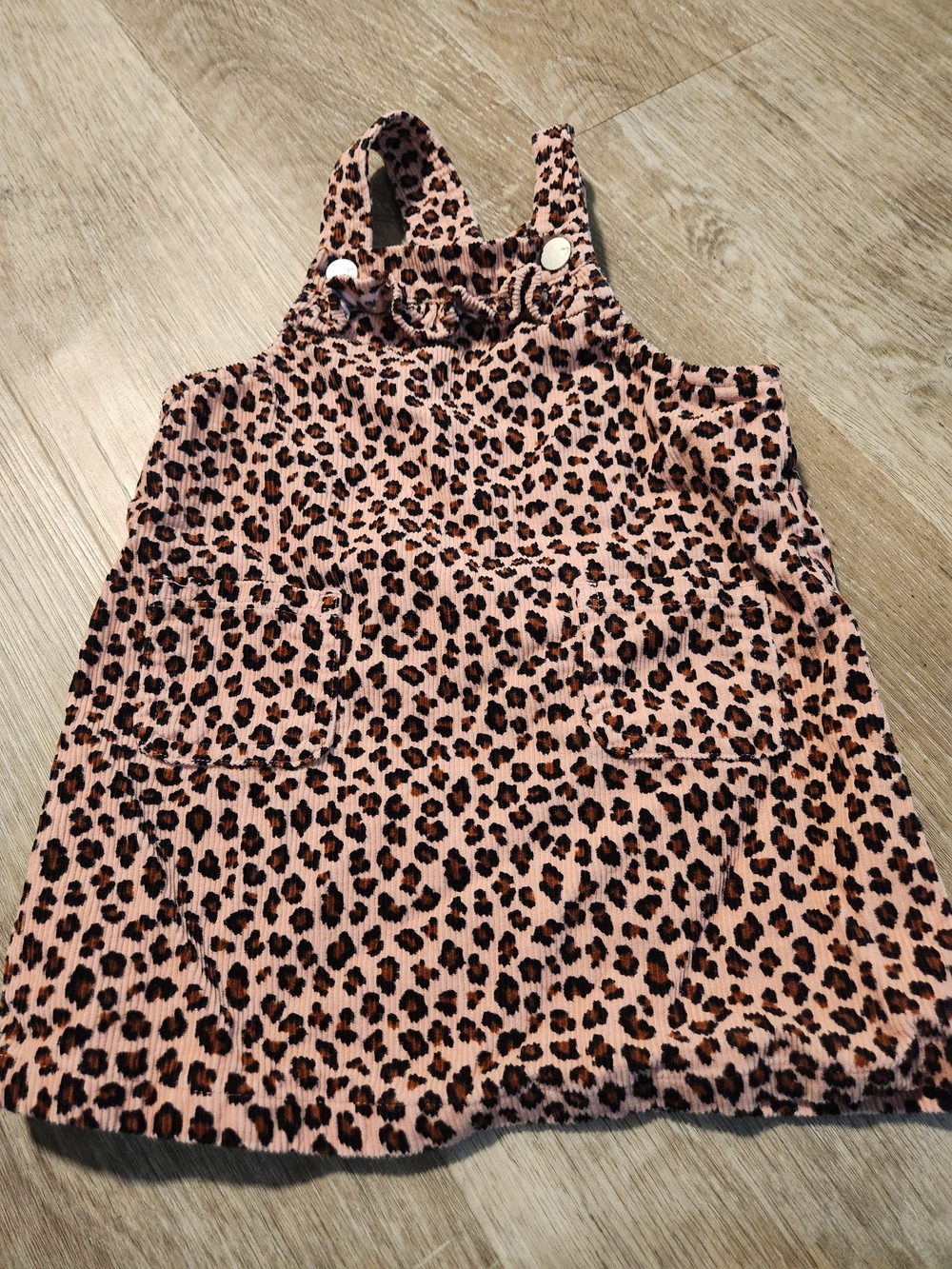 The Children's Place Pink Leopard Corduroy Pinafore Dress